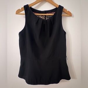 Black Sleeveless Peplum Top